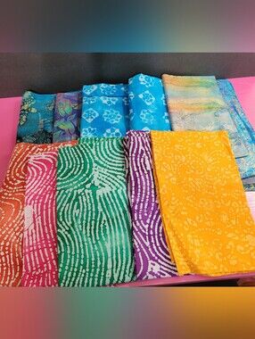 Bundle Of Sewing Fabric Remnants Lot Of 10 Pieces (1564)